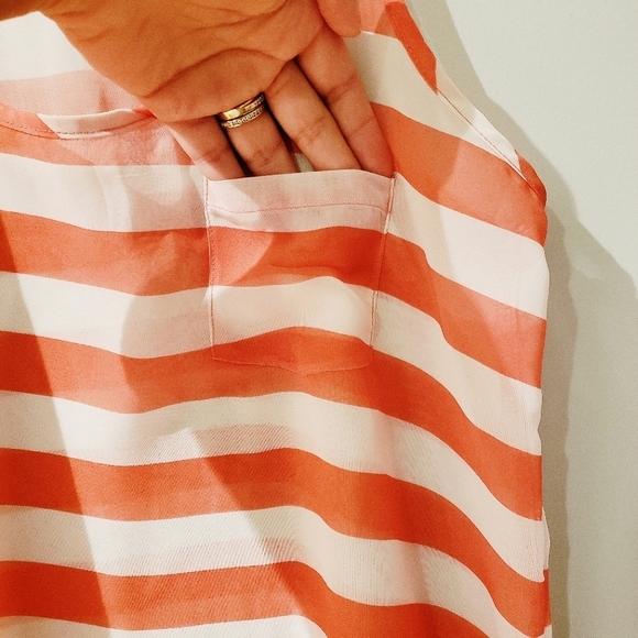 The Arte by Zenana Striped Sheer Flowy Tank Top - Picture 3 of 7